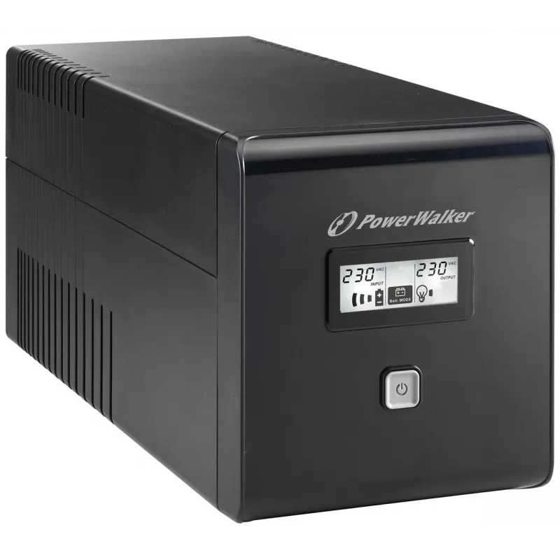 PowerWalker VI 1000 LCD UPS šaltinis Line-Interactive, 1000 VA / 600 W, 4 išvestys (2x Schuko, 2x IEC C13), USB