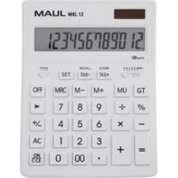 Maul MXL 12 stalinis skaičiuotuvas Baltas Ekranas (skaitmenų): 12 baterija, saulės energija (P x A x G) 155 x 205 x 35 mm (7267002)