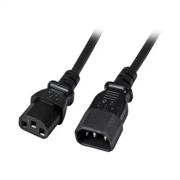 EFB-Elektronik IEC maitinimo ilginimo laidas C14 180° - C13 180°, juodas, 2,0 m, 3 x 0,75 mm²