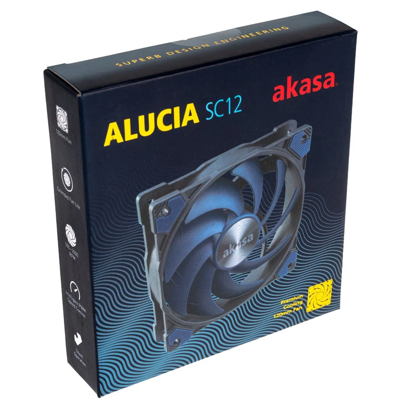 AKASA ALUCIA SC 120mm korpuso ventiliatorius - mėlynas