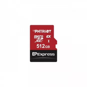 PATRIOT PEF512GEPEXMCX MicroSDXC atminties kortelė 512 GB UHS-I U3 V30 Class 10, skaitymas 800 MB/s, rašymas 600 MB/s, rašymo apsaugos jungiklis