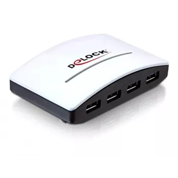USB 3.0 šakotuvas DeLOCK 4 prievadai 5000 Mbit/s juoda balta
