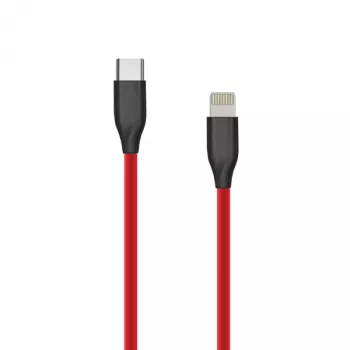 Silicone USB-C į Lightning laidas, 2m (raudonas)