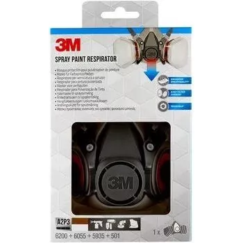 3M 6002PRO daugkartinis respiratorius FFP3 pusveidė kaukė