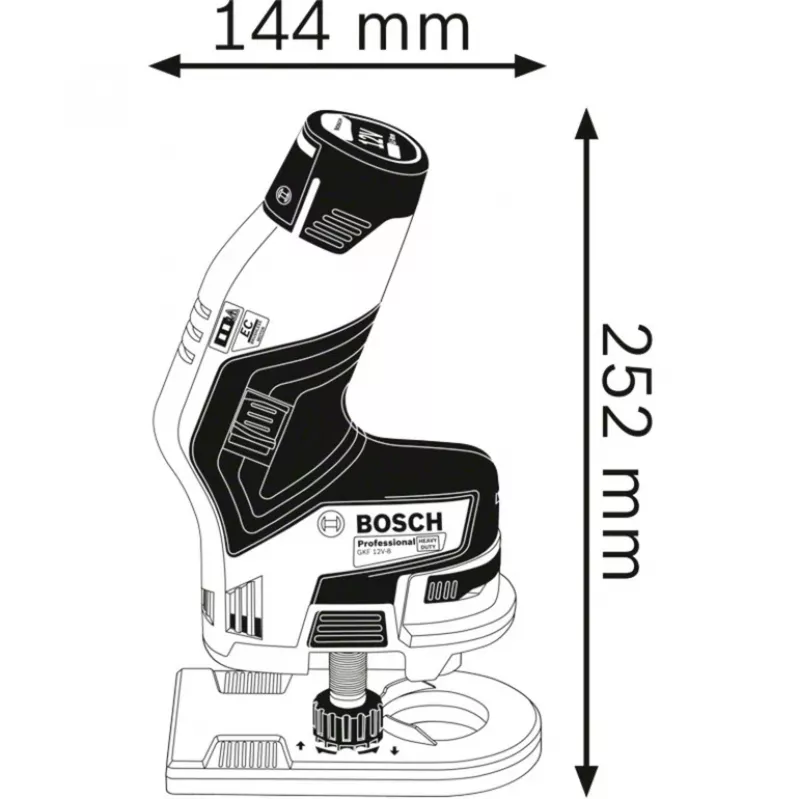 Bosch GKF 12V-8 Professional Tiesinis šlifuoklis 1300 aps./min. Juoda, Mėlyna, Raudona