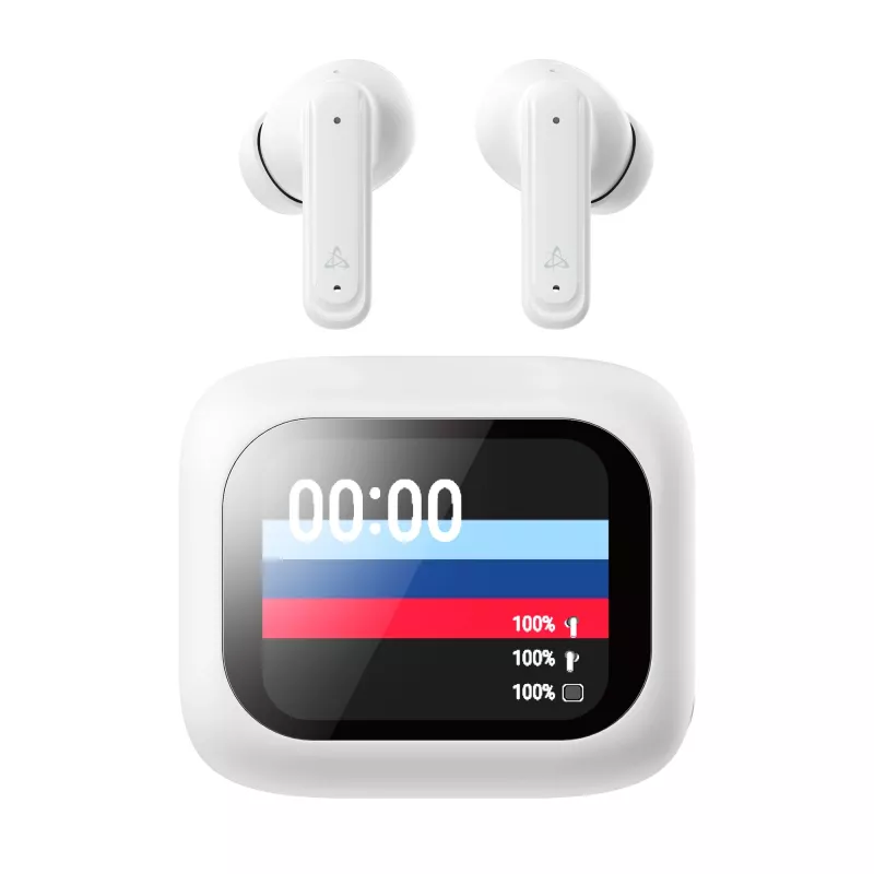 Belaidės ausinės SBOX EB-TWS08-W su jutikliniu ekranu baltos