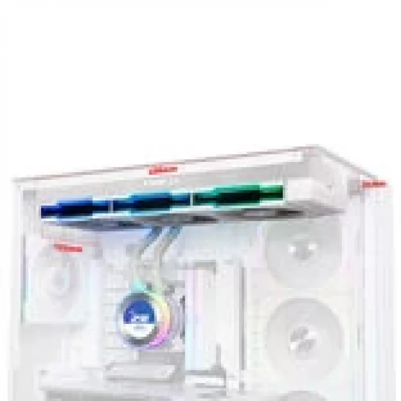 Skysčio aušintuvas Lian Li Hydroshift II LCD-C 360TL — 120 mm ventiliatoriai, 200–2600 RPM, FDB, baltas