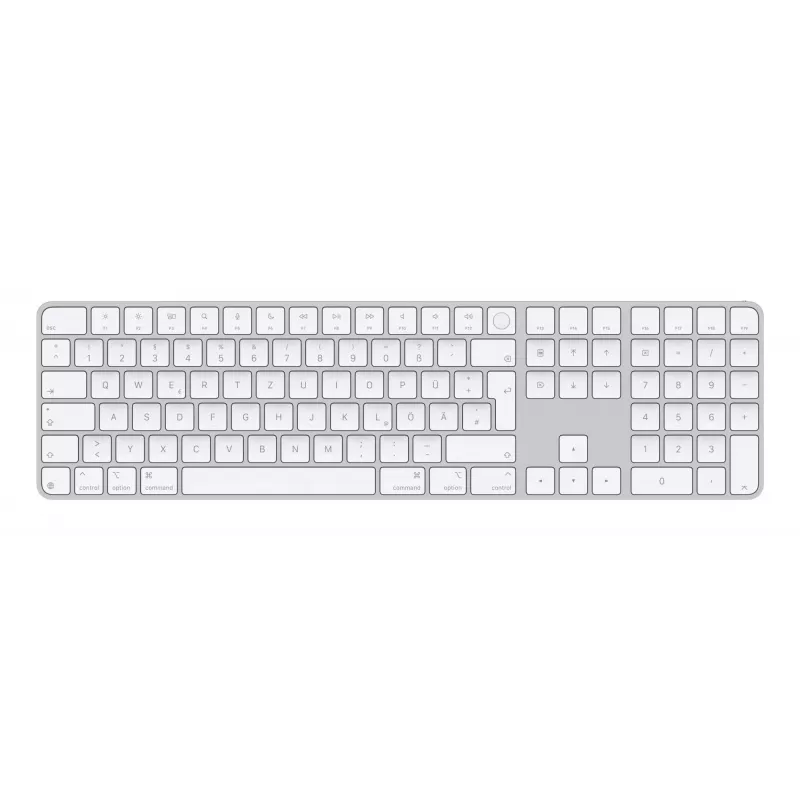 Apple Magic Keyboard MXK73D/A belaidė klaviatūra su Touch ID ir skaitmeniniu bloku QWERTZ vokiškas išdėstymas balta