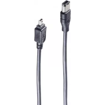 FireWire kabelis ShiverPeaks BS77213 3 m 4 kontaktų į 6 kontaktų juodas