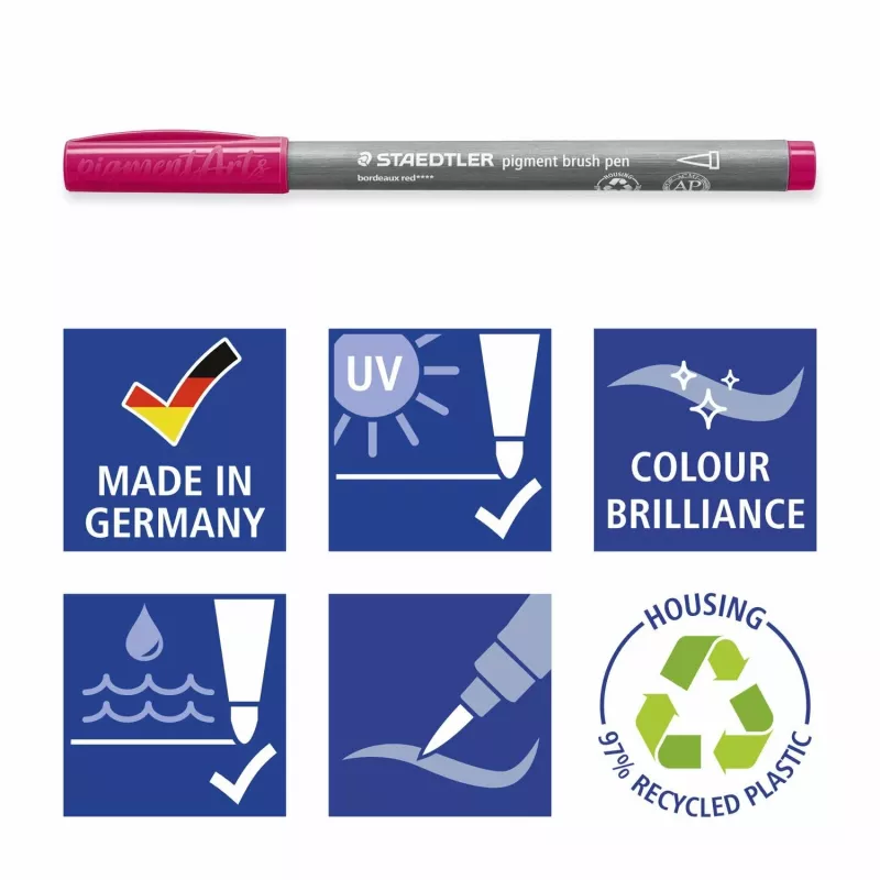 Staedtler pigment brush pen 371 flomasteris geltonas 1 vnt