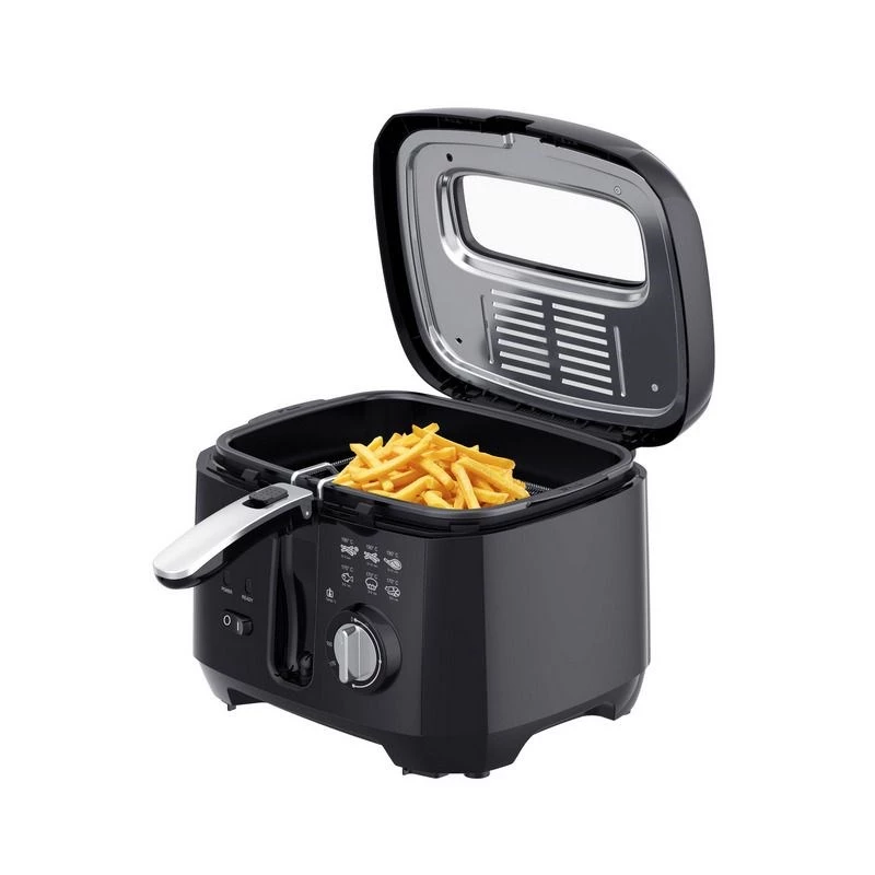 ELDOM Fryer FREET, 2,5 L, 400 g bulvytėms, temperatūros reguliatorius, išimamas aliejaus bakas, juoda