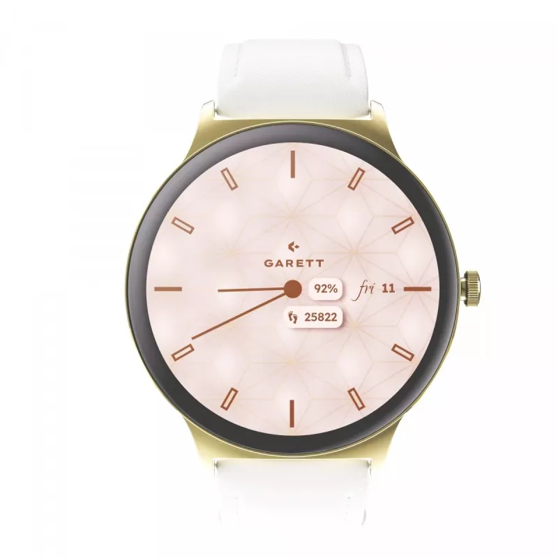 Išmanusis laikrodis Garett Verona 2 Gold Steel su Bluetooth ir širdies ritmo matuokliu