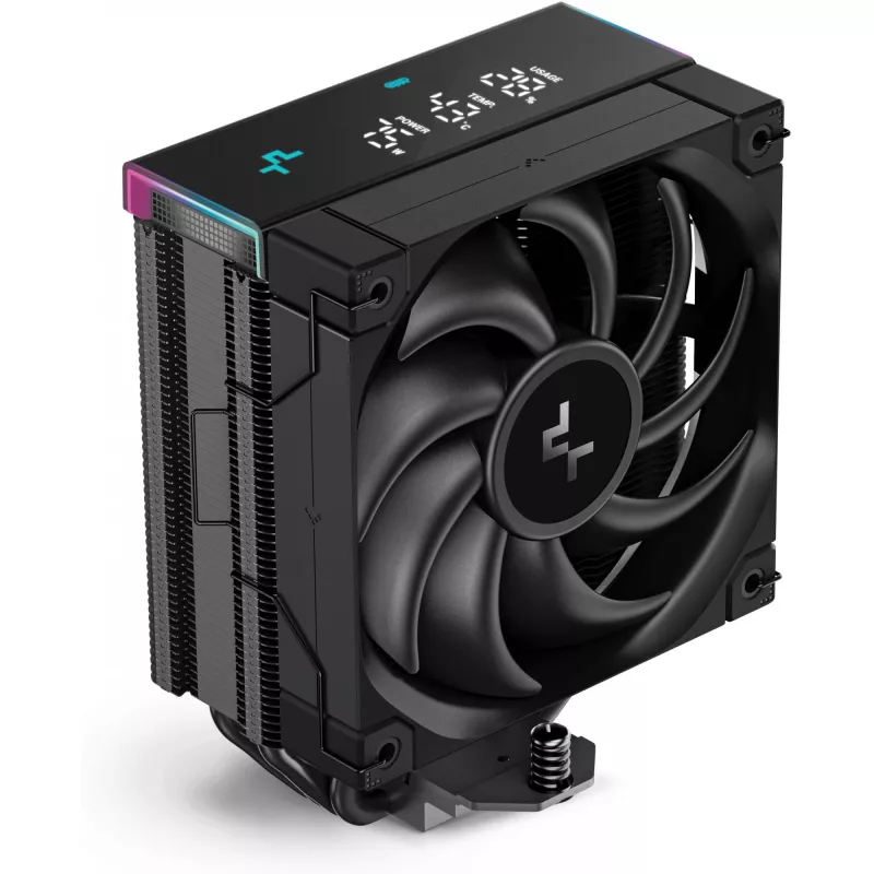 Oro aušintuvas DeepCool AK400 Digital PRO — 120 mm ventiliatorius, PWM, 1850 RPM, FDB, suderinamas su LGA 1700/1200/115x/AM4/AM5, juodas