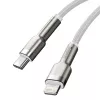 USB-C į Lightning laidas Baseus Cafule 1 m, 20 W, cinko korpusas, baltas