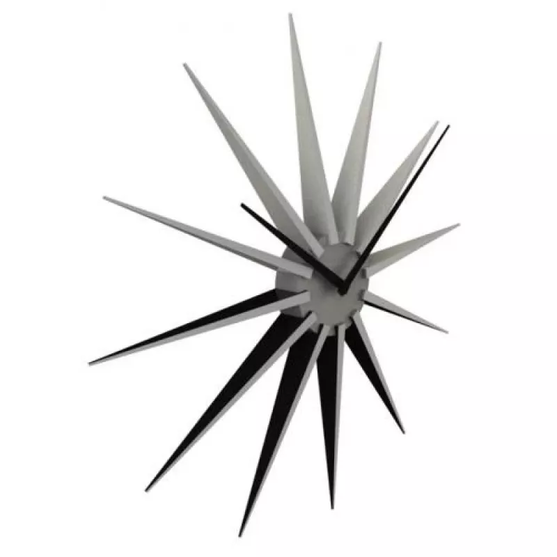 NeXtime Nova sieninis laikrodis 3051zi, Ø50 cm, juodas/sidabrinis