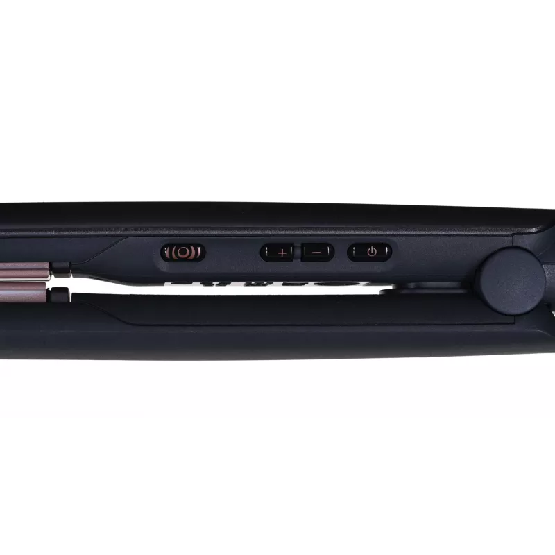 Tiesintuvas Remington S8598 Warm Black Grey – keraminės plokštelės 11 cm, 5 temperatūros lygiai, 160–230°C, 3 m laidas, kelioninis dėklas