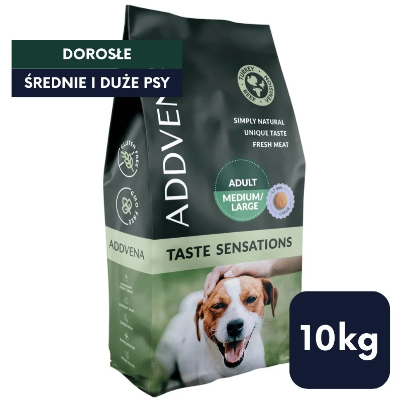 ADDVENA Taste Sensations suaugusiems vidutinių/didelių veislių šunims kalakutiena - sausas ėdalas - 10kg