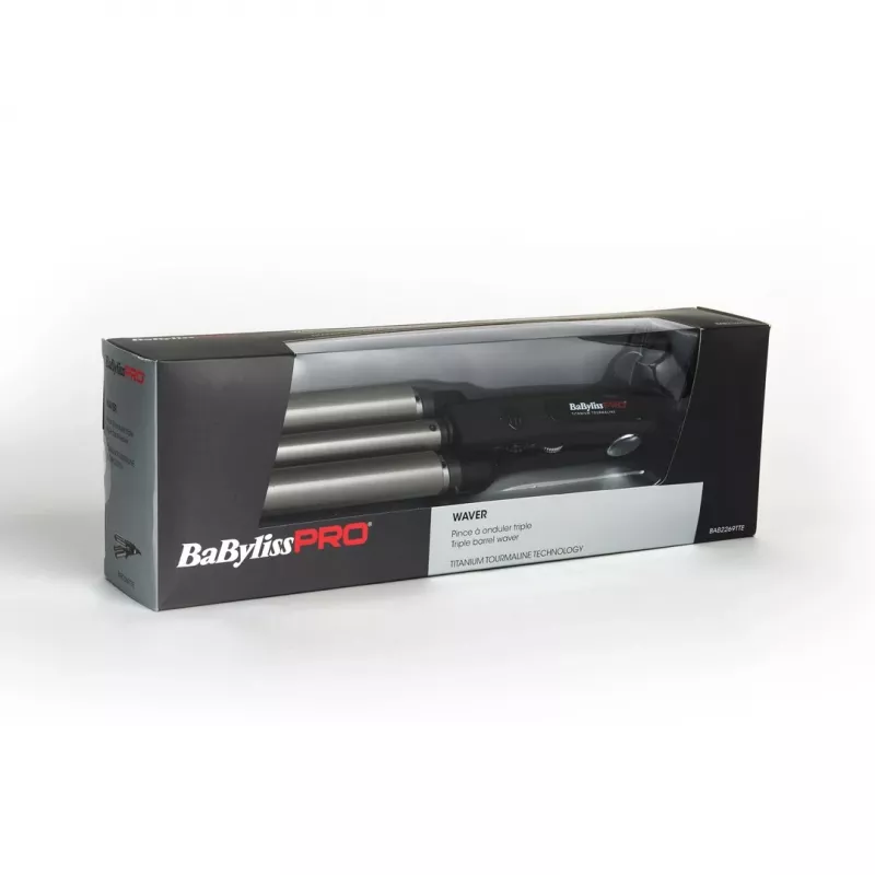 Garbanojimo žnyplės BaByliss PRO TRIPPLE WAVER 125 W, juodos, 2,7 m laidas