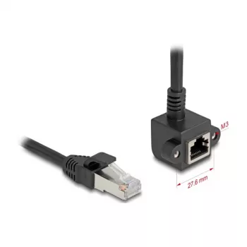 DeLOCK 81097 RJ-45 Cat6 tinklo kabelis 1 m juodas