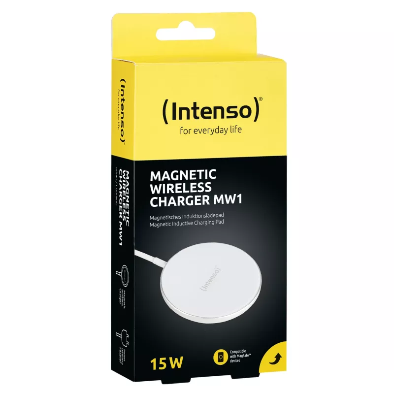 Intenso MW1 belaidis magnetinis greitasis kroviklis 15 W, USB, 12 V, baltas