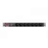 Lanberg PDU-PRO-07E-0200-BK 1U galios skirstytuvas 6x kištukiniai lizdai, 2 m laidas