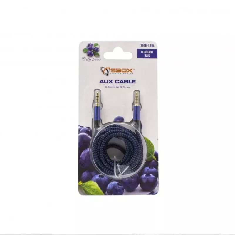 Sbox 3535-1.5BL AUX laidas 3,5mm į 3,5mm mėlynas