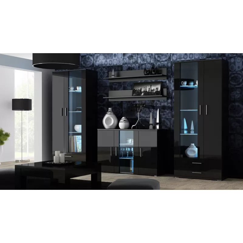 Sideboard Cama SOHO S7 120 cm Juodas blizgus