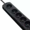 Qoltec 50171 apsauginis nuo viršįtampių filtras 7 kištukiniai lizdai 230V 1.5m juodas