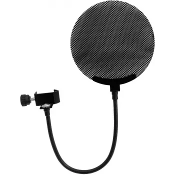 Omnitronic 60006250 metalinis popfiltras – apvalus tinklinis gaubtas nuo sprogstamųjų garsų, juodas