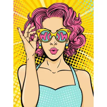 Ravensburger piešimo rinkinys CreArt ART Collection Canvas Edition – Moteris rožine spalva (PopArt)