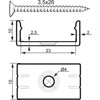 Montavimo U-profilis 20 mm EUROLITE 51210869 plastikinis
