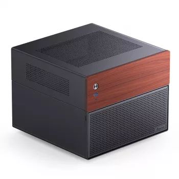 Jonsbo N4 Microtower korpusas juodas tvirtas plieninis kompaktiškas PC dėklas
