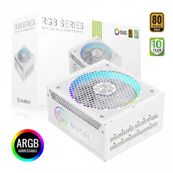 Gamemax RGB 1050G WH maitinimo blokas, 80 PLUS Gold, 1050 W