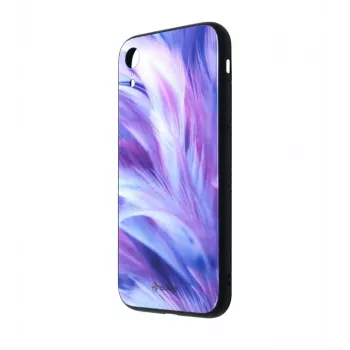 Apsauginis grūdintas stiklas Tellur Cover Glass print iPhone XR su spausdintu plunksnos raštu