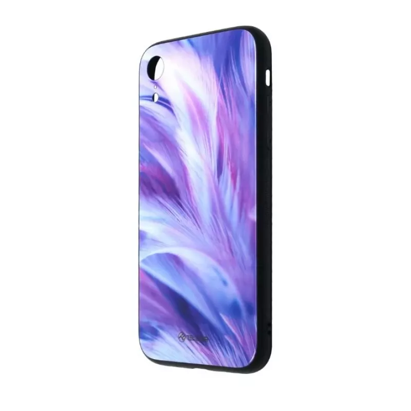 Apsauginis grūdintas stiklas Tellur Cover Glass print iPhone XR su spausdintu plunksnos raštu