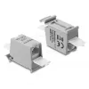 RJ45 jungtis DELOCK Cat.6A dviguba lizdas-lizdas montavimui ant DIN bėgio, pilka