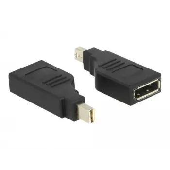 Delock adapteris Mini DisplayPort 1,2 vyriškas > DisplayPort moteriškas 4K 90° pasuktas - DisplayPort adapteris - Mini DisplayPort (vyriškas) kampuotas į DisplayPort (moterišką) kampuotas - Juodas (65626)