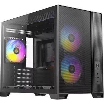 Antec Enclosure Mini FLUX M Micro-ATX/Mini-ITX be maitinimo šaltinio juoda - Midi/Mini Tower - ATX (0-761345-10253-7)