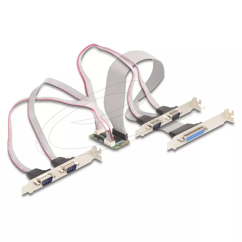 Vidinė Mini PCIe sąsajos plokštė DELOCK 95279 – RS-232 prievadas, 460,8 Kbit/s, FIFO 256 B