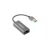 USB centras NATEC Cricket USB 3.2 Gen 1 Type-A su RJ-45 Ethernet 1000 Mbit/s, aliuminio korpusas, juoda