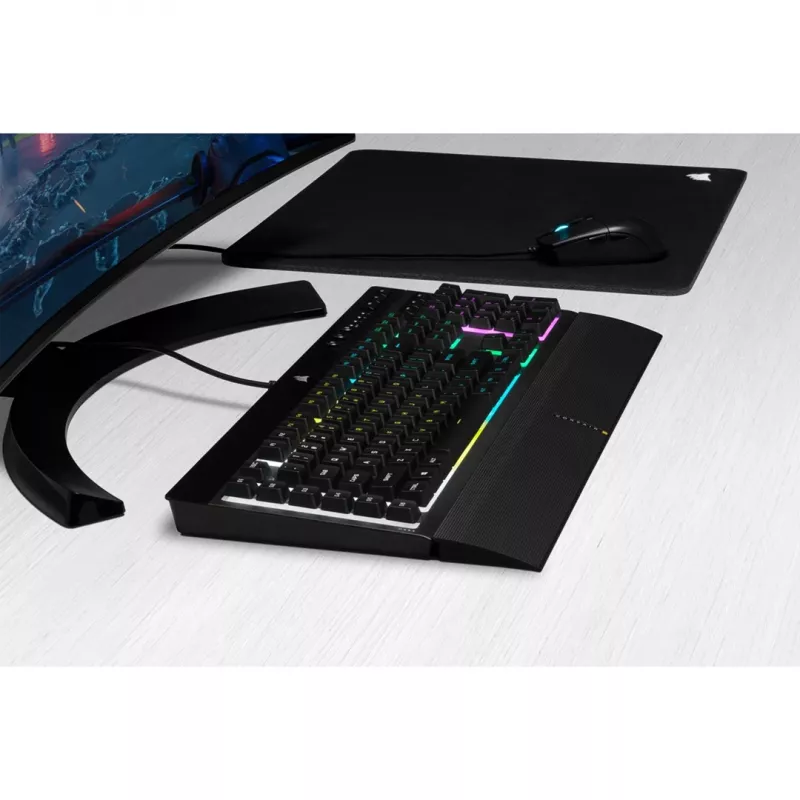 Corsair K55 RGB PRO klaviatūra žaidimams USB QWERTZ vokiška juoda