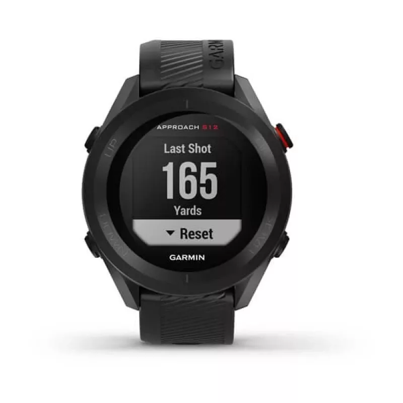 GPS golfo laikrodis Garmin Approach S12 juodas, 43 mm korpusas, silikoninis dirželis, 30 h GPS baterija