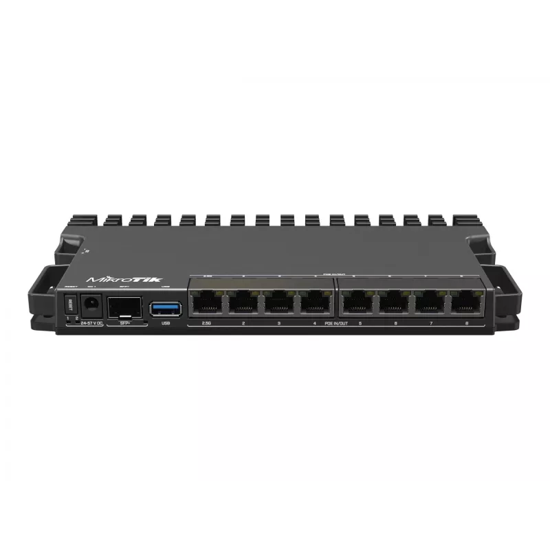 Laidinis maršrutizatorius MikroTik RB5009UPR+S+IN — 8x RJ-45 PoE prievadai, 2.5GbE, SFP+ lizdas, RouterOS