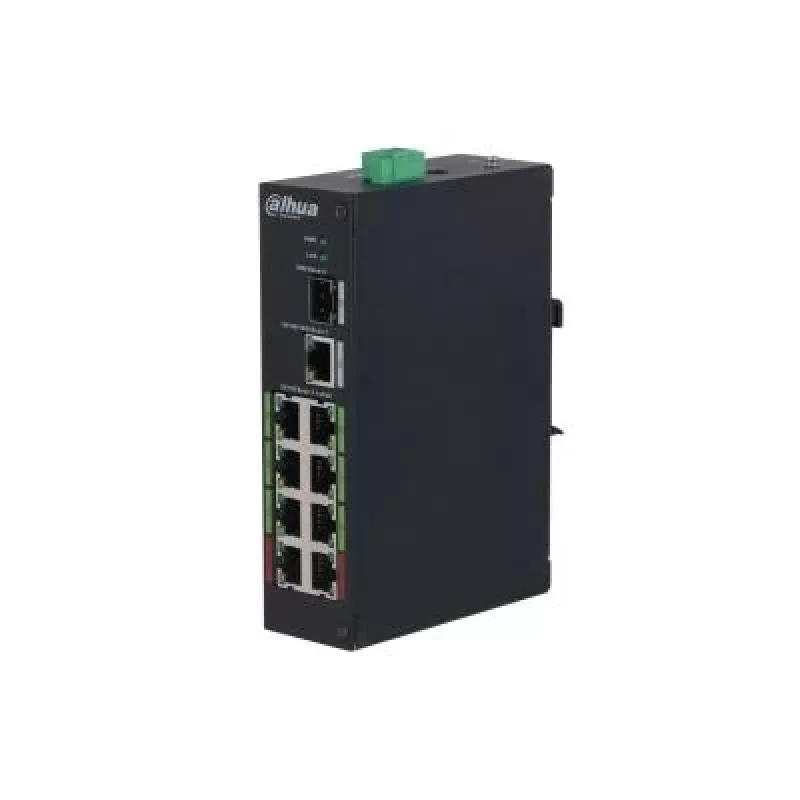 Switch DAHUA DH-LR2110-8ET-120 L2 8x Fast Ethernet (10/100) PoE, 48–57V, 8,8 Gbit/s, MAC 8000, juodas