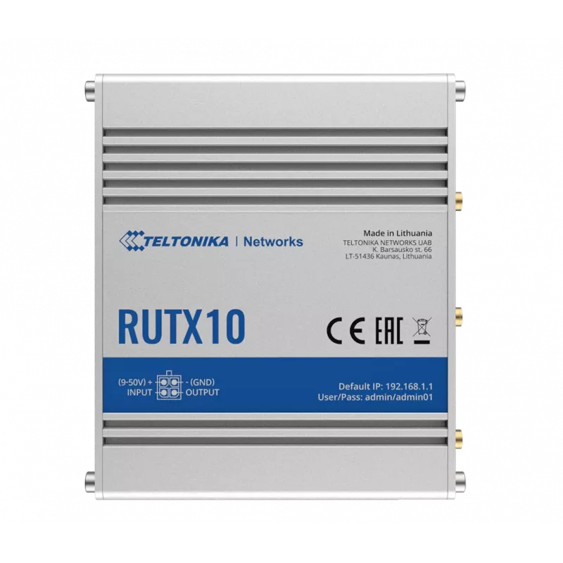 Belaidis maršrutizatorius Teltonika RUTX10 Gigabit Ethernet Dviejų juostų (2,4 GHz / 5 GHz) Baltas
