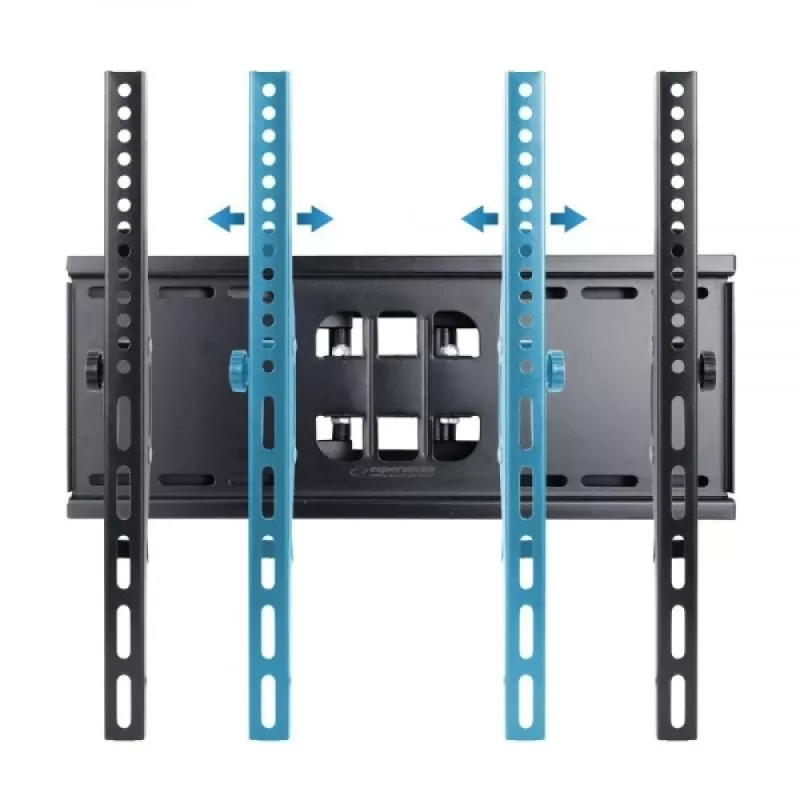 Sieninis TV laikiklis Esperanza TITAN 26–70 colių (66–177,8 cm), pakreipimas ±15°, pasukimas 120°, VESA iki 400×400, maks. apkrova 55 kg, juodas