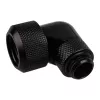 Alphacool Eiszapfen 16mm kieto vamzdelio įsukama 90° sukama alkūnė G1/4 – kampinė užspaudžiamoji jungtis skysčio aušinimo sistemai – giliai juoda