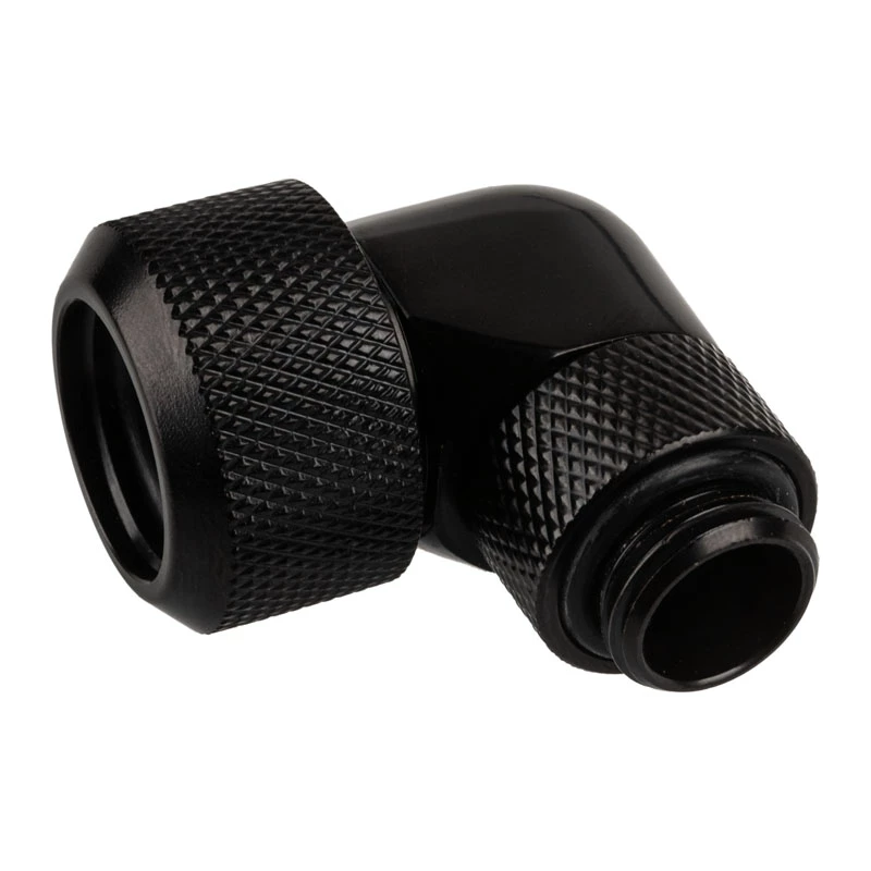 Alphacool Eiszapfen 16mm kieto vamzdelio įsukama 90° sukama alkūnė G1/4 – kampinė užspaudžiamoji jungtis skysčio aušinimo sistemai – giliai juoda
