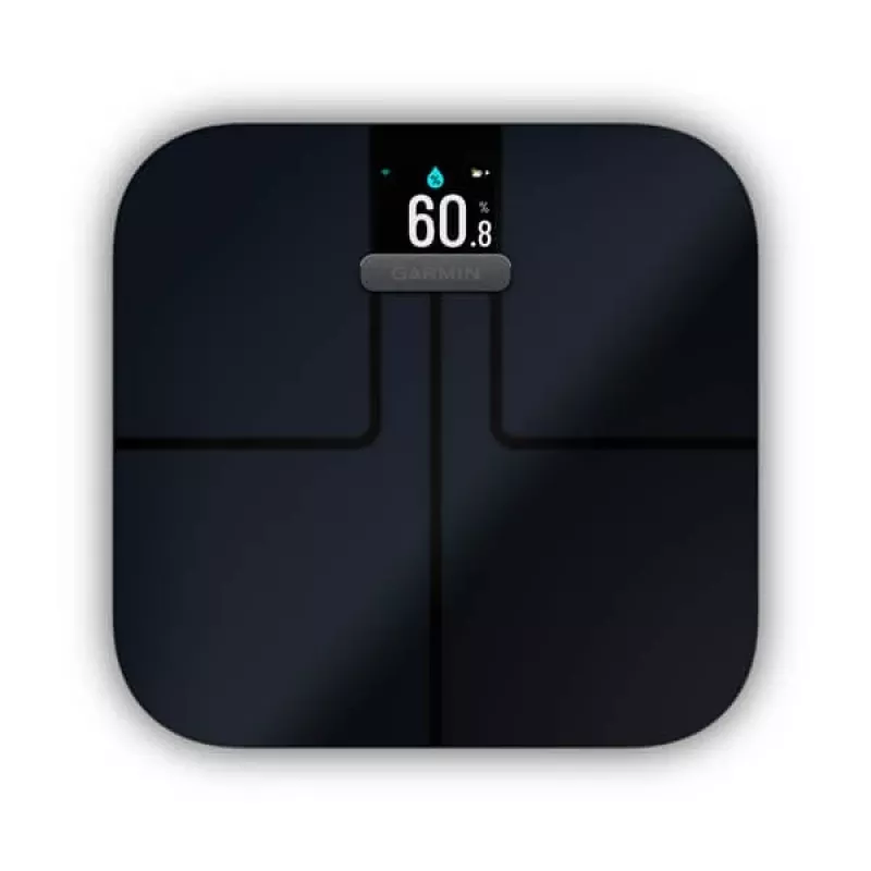 Svarstyklės GARMIN Index S2 – juodos, iki 181,4 kg, Wi‑Fi/Bluetooth, kūno sudėtis