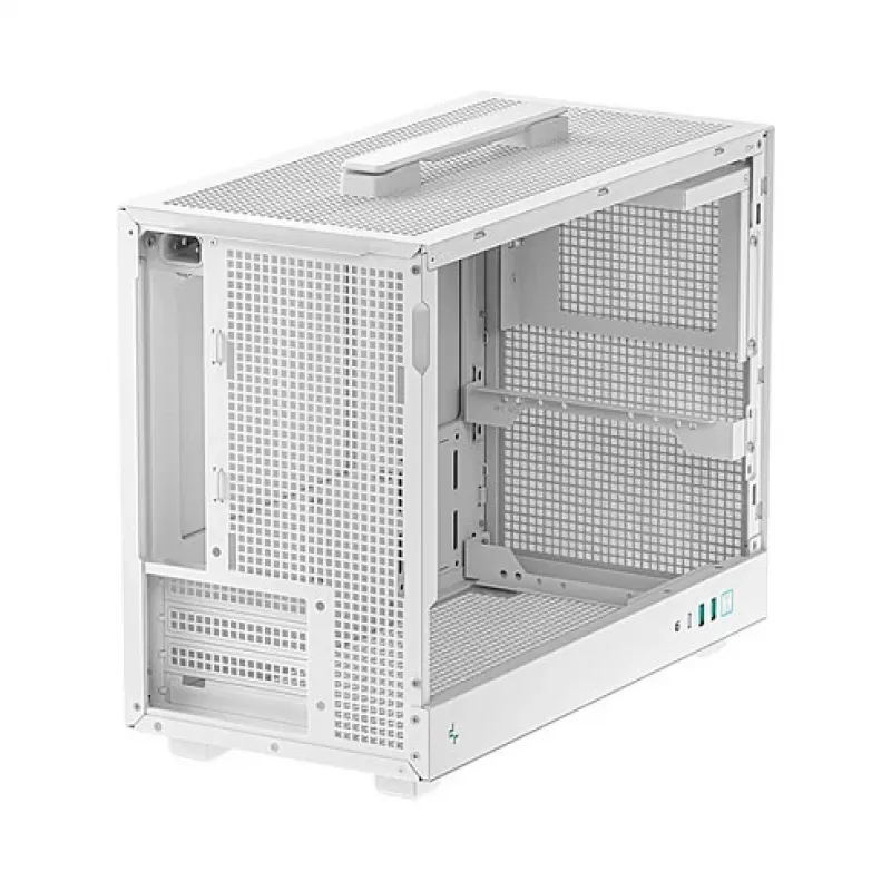 Kompiuterio korpusas DeepCool CH160 PLUS WH Small Form Factor baltas, microATX, grūdintas stiklas, USB-C